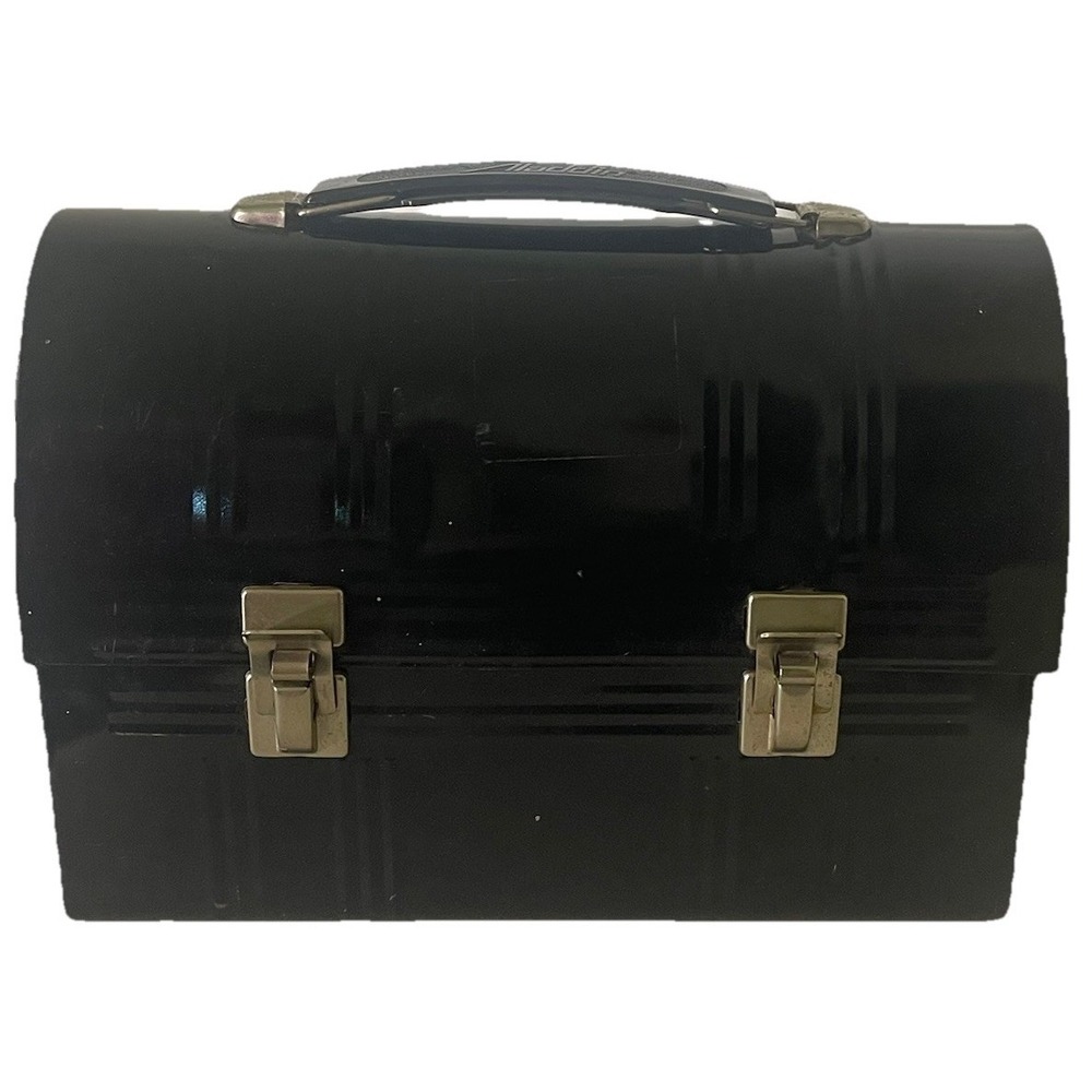 Vintage Aladdin Black Metal Dome Lunchbox Nashville Tennessee USA No Thermos